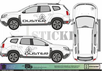 Sticker kit décoration latérale Dacia Duster – Compatible toutes DUSTER