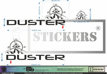 Sticker kit décoration latérale Dacia Duster – Compatible toutes DUSTER