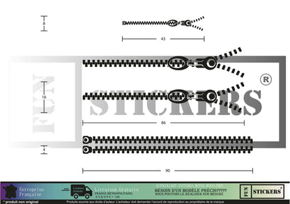 Sticker kit décoration latérales bandes  – Compatible toutes Fiat 500