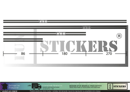 Sticker kit décoration bandes latérales 500  – Compatible toutes Fiat 500
