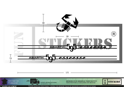 Sticker kit décoration bandes latérales bas de caisse esseesse 500  – Compatible toutes Fiat 500