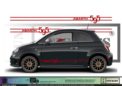 Sticker kit décoration bandes latérales bas de caisse 500  – Compatible toutes Fiat 500