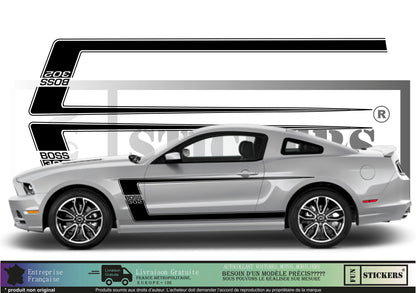 Sticker kit décoration bandes Mustang boss  – Compatible touts modèles Ford