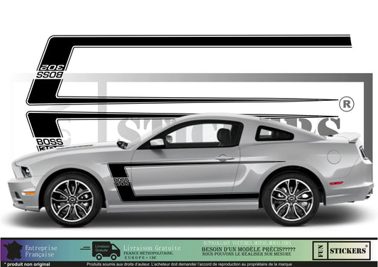 Sticker kit décoration bandes Mustang boss  – Compatible touts modèles Ford