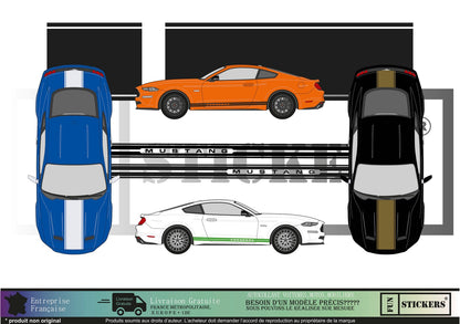 Sticker kit décoration bandes Mustang boss  – Compatible touts modèles Ford