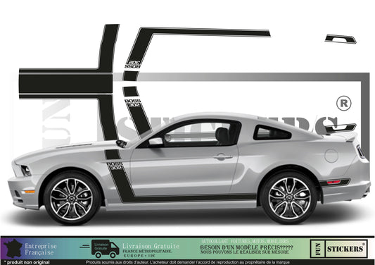 Sticker kit décoration bandes Mustang boss  – Compatible touts modèles Ford