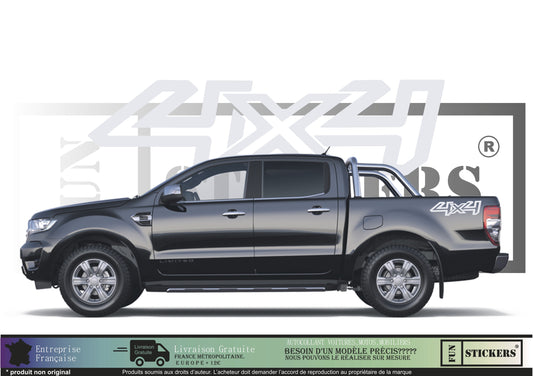 Stickers kit bandes latérales 4x4 compatible ford ranger et tout pickup