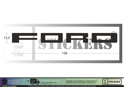 Sticker kit décoration bande arrière ecriture FORD  – Compatible touts modèles Ford