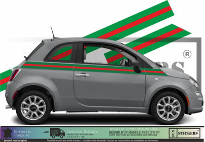 Sticker kit décoration latérales italie 500 – Compatible toutes Fiat 500