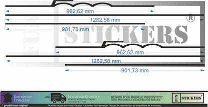 Sticker kit décoration latérales bandes 500 – Compatible toutes Fiat 500