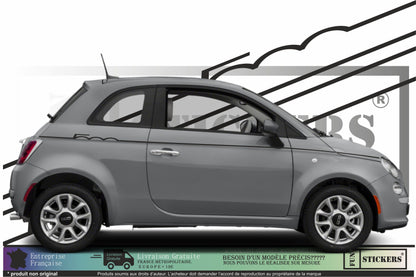 Sticker kit décoration latérales bandes 500 – Compatible toutes Fiat 500