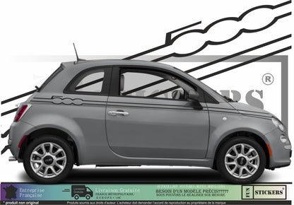Sticker kit décoration latérales bandes 500 – Compatible toutes Fiat 500