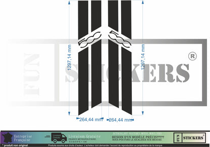 Sticker kit décoration latérales bandes 500 – Compatible toutes Fiat 500