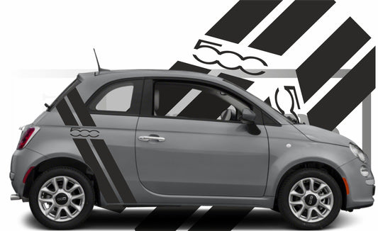 Sticker kit décoration latérales bandes 500 – Compatible toutes Fiat 500