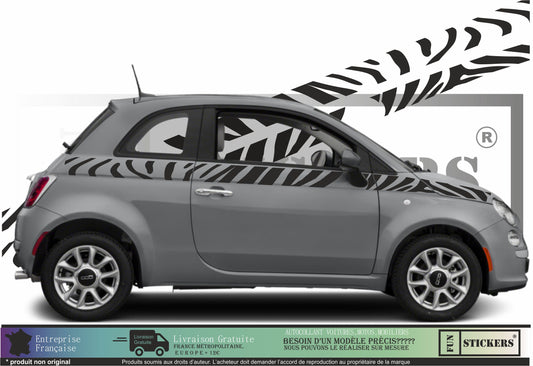 Sticker kit décoration latérales bandes zebre 500 – Compatible toutes Fiat 500