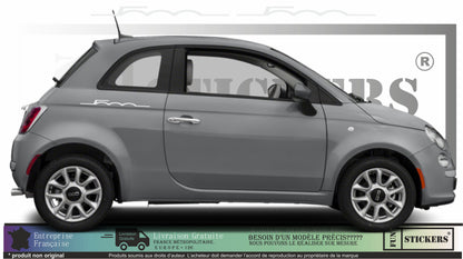 Sticker kit décoration latérales signature 500 – Compatible toutes Fiat 500