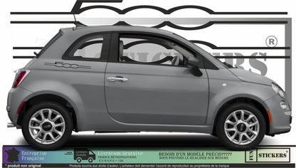 Sticker kit décoration latérales signature 500 – Compatible toutes Fiat 500
