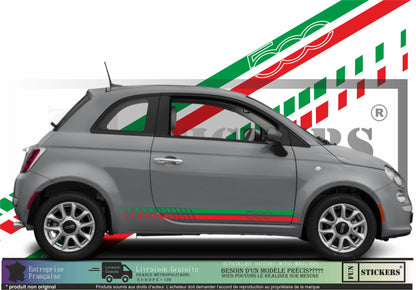 Sticker kit décoration latérales italie 500 – Compatible toutes Fiat 500