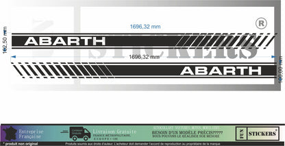 Sticker kit décoration latérales abarth racing 500 – Compatible toutes Fiat 500