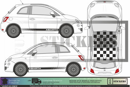 Sticker kit décoration intégral EFFET ABARTH 500 – Compatible toutes Fiat 500