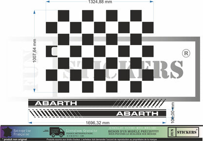 Sticker kit décoration intégral EFFET ABARTH 500 – Compatible toutes Fiat 500