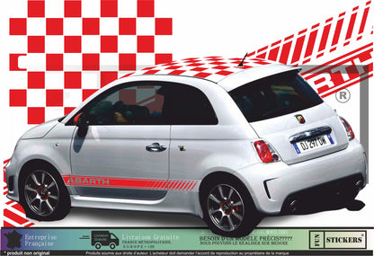 Sticker kit décoration intégral EFFET ABARTH 500 – Compatible toutes Fiat 500