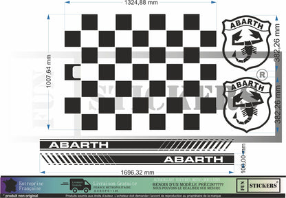 Sticker kit décoration intégral EFFET ABARTH 500  – Compatible toutes Fiat 500