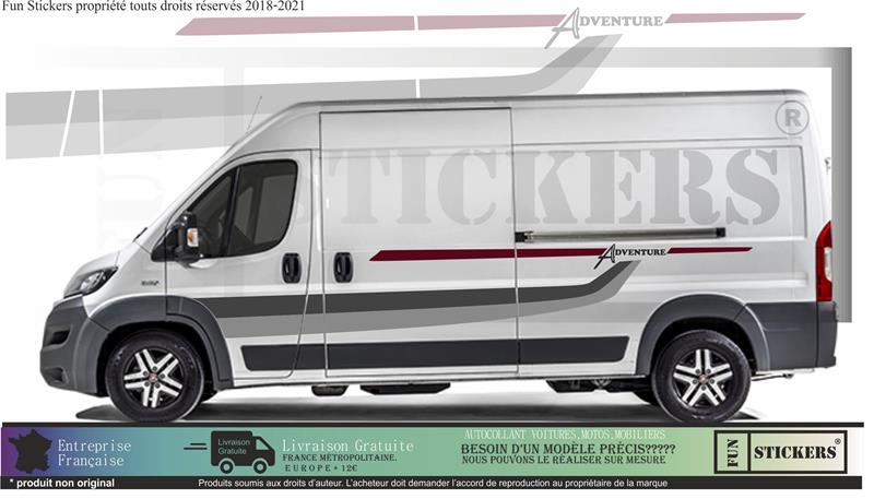 Sticker kit décoration intégral Fiat ducato peugeot boxer Van  – Compatible touts modèles