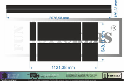 Stickers kit bandes Capot et bas de caisse autocollants pour Ford transit sport van