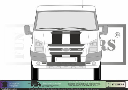Stickers kit bandes Capot autocollants pour Ford transit sport van