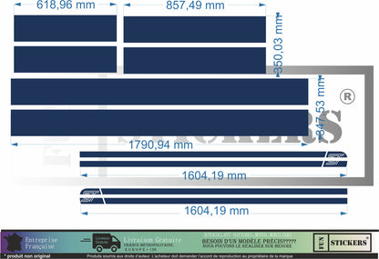 Sticker kit décoration intégral bandes racing – Compatible touts modèles Ford Fiesta focus