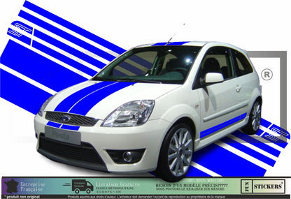 Sticker kit décoration intégral bandes racing – Compatible touts modèles Ford Fiesta focus