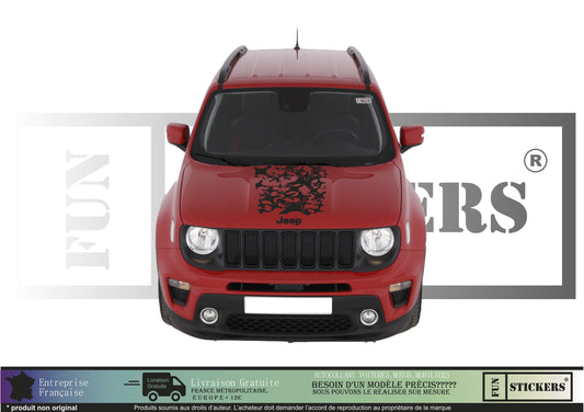 stickers autocollants pour capot de Jeep RENEGADE - kit décoration