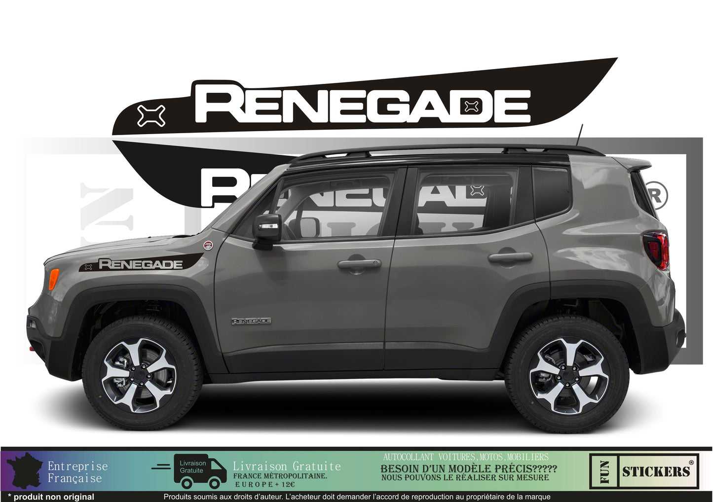 stickers autocollants latérales pour Jeep renegade - kit décoration