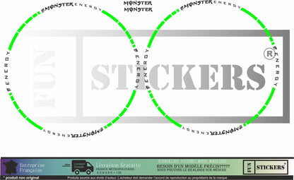 stickers autocollants moto liserets jantes Monster energy - kit décoration avant et arrière