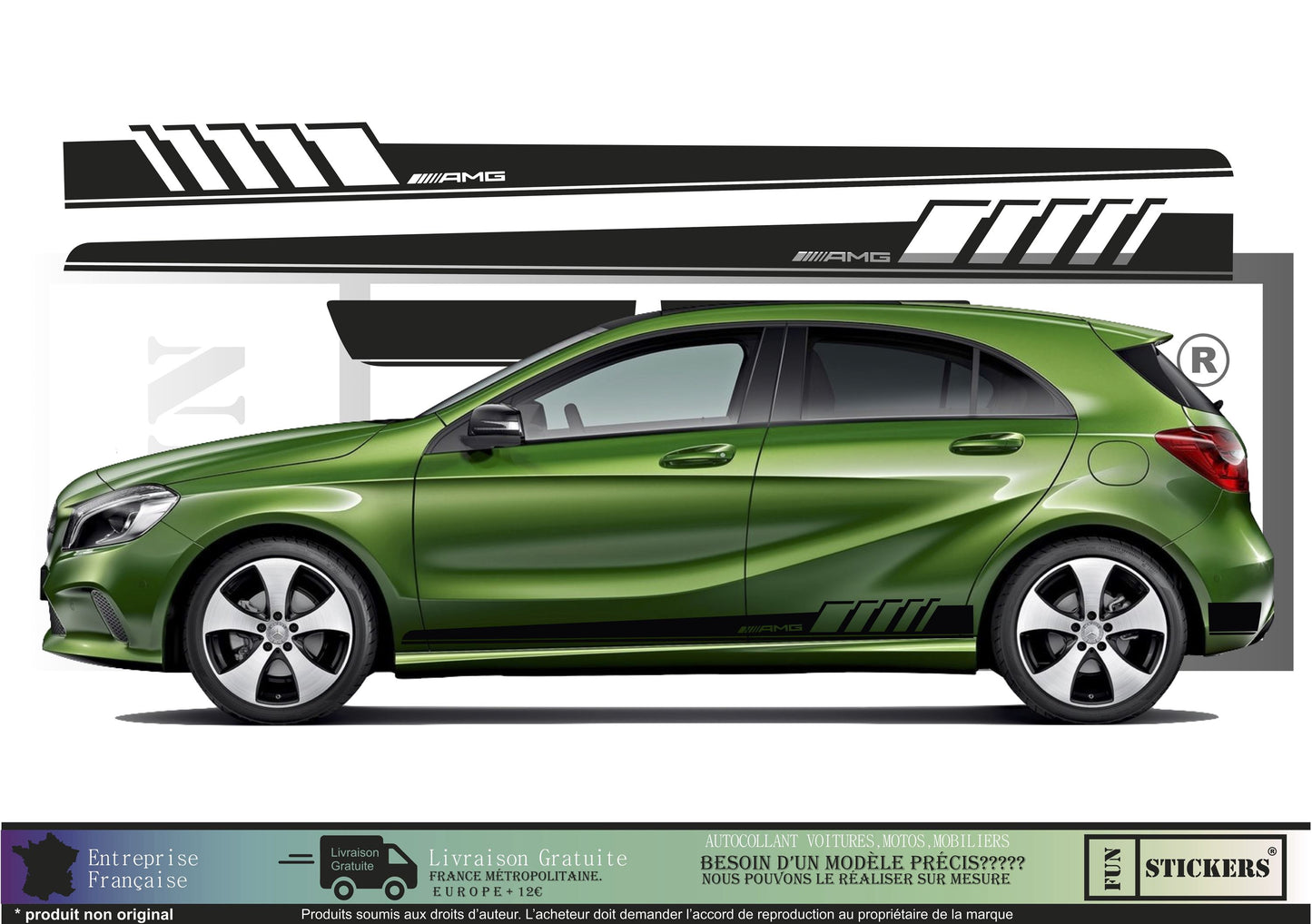 stickers autocollants pour bas de caisse Mercedes - kit décoration