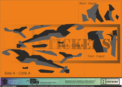 stickers autocollants camouflage pour mini et autres - kit décoration intégrale