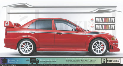 stickers autocollants pour mitsubishi lancer evo - kit décoration bandes latérales