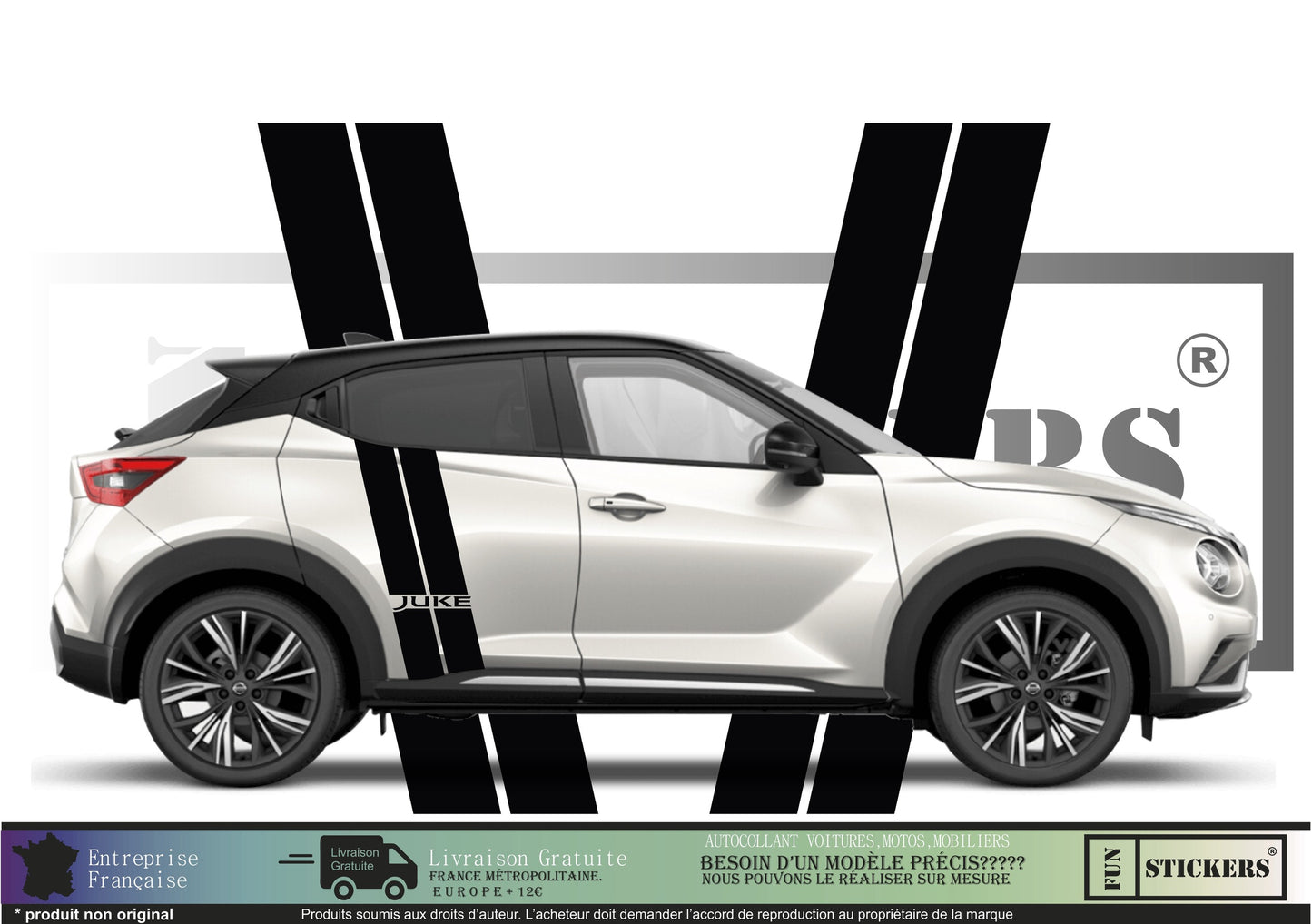 stickers autocollants pour Nissan Juke- kit décoration Bandes latérales