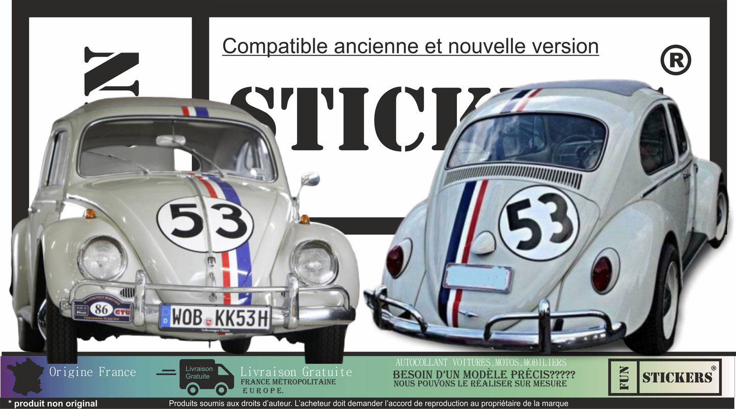 stickers autocollants pour Volkswagen beetle - kit décoration choupette 53