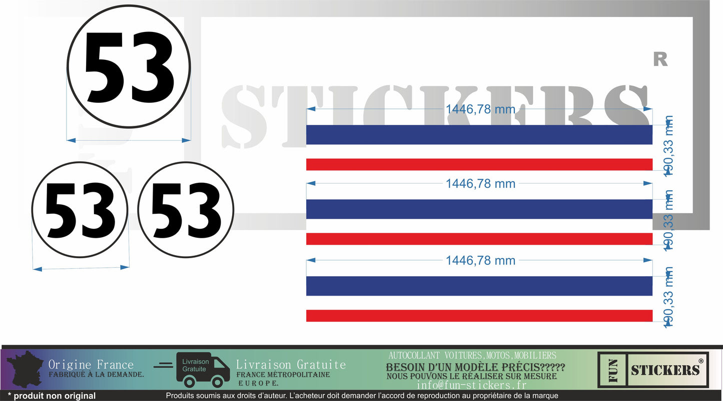 stickers autocollants pour Volkswagen beetle - kit décoration choupette 53