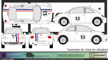 stickers autocollants pour Volkswagen beetle - kit décoration choupette 53