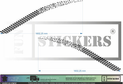 stickers autocollants traces de pneu pour pickup - kit décoration intégral