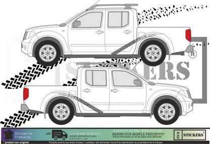 stickers autocollants traces de pneu pour pickup - kit décoration intégral