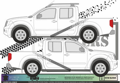 stickers autocollants Trace de pneus pour Nissan Navara - kit décoration intégral