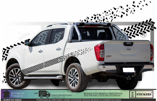 stickers autocollants Trace de pneus pour Nissan Navara - kit décoration intégral