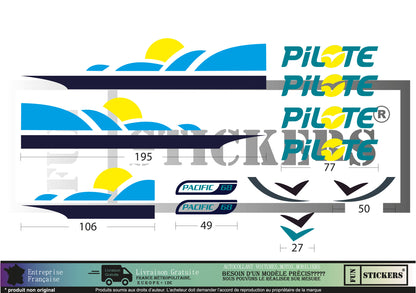stickers autocollants pour Camping Car - kit décoration effet pilote Pacific 68