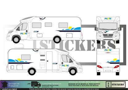stickers autocollants pour Camping Car - kit décoration effet pilote Pacific 68
