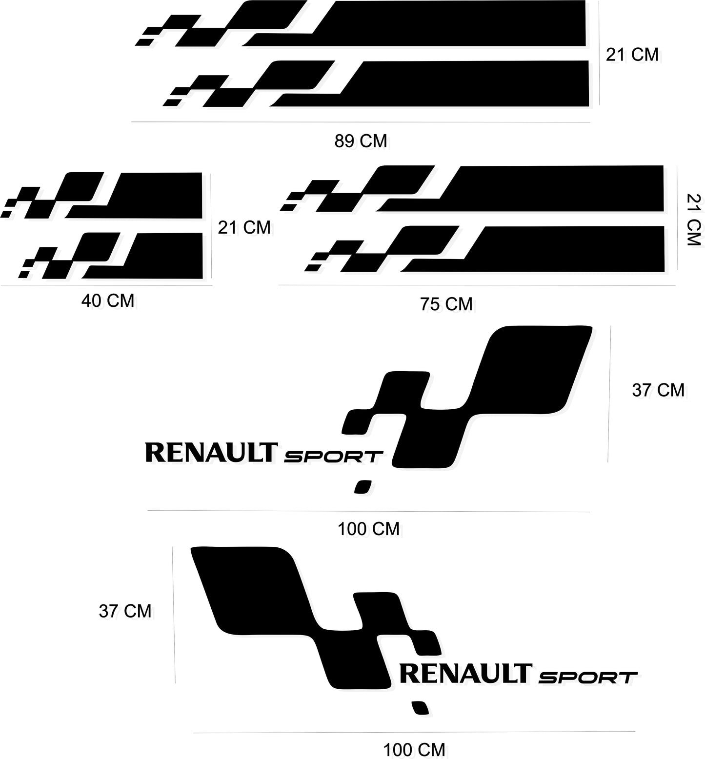 stickers autocollants pour Renault - kit décoration bandes sport RS gordini