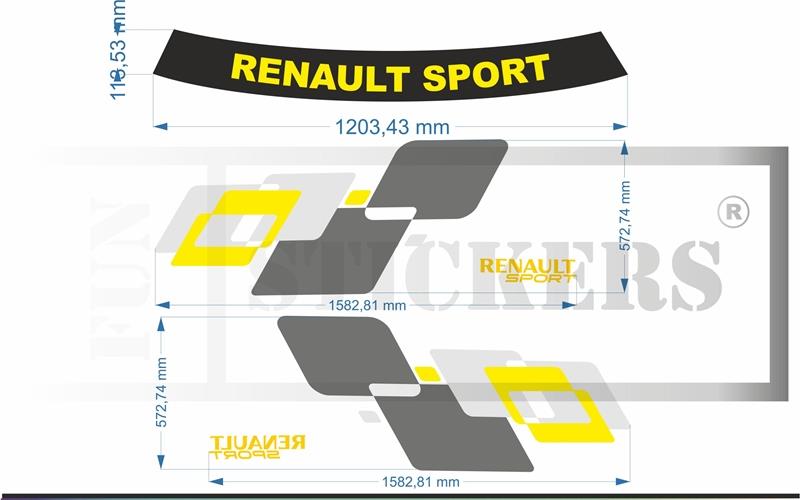 stickers autocollants pour RENAULT TWINGO - kit décoration EFFET SPORT RS